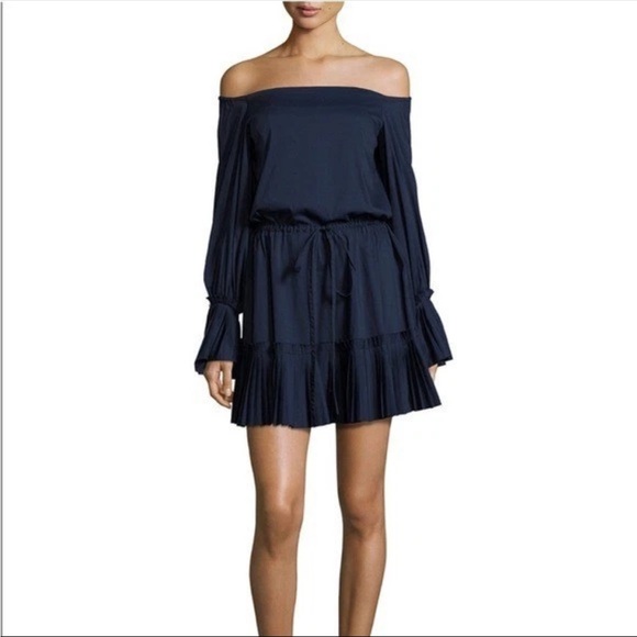 Alexis Navy Off-Shoulder Long Sleeve Dress S - Picture 1 of 6